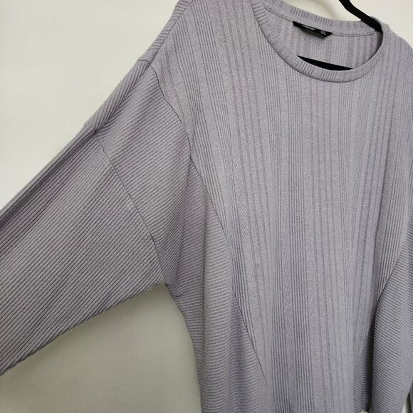 Simply Vera Vera Wang Women's Ribbed Sweater Light Gray Bat Wing Sleeve Size XXL - Picture 3 of 6